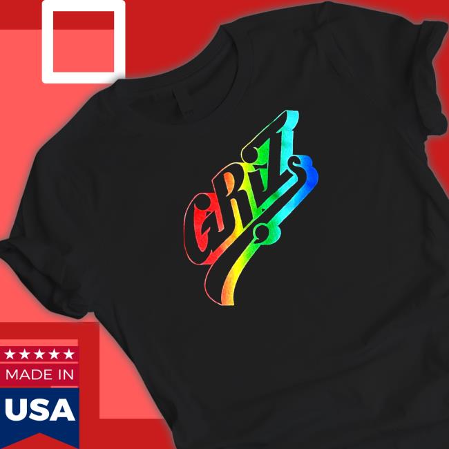 Official GRiZ Essentials Rainbow Swoop Logo Tee Shirt Official GRiZ Essentials Rainbow Swoop Logo Tee Shirt