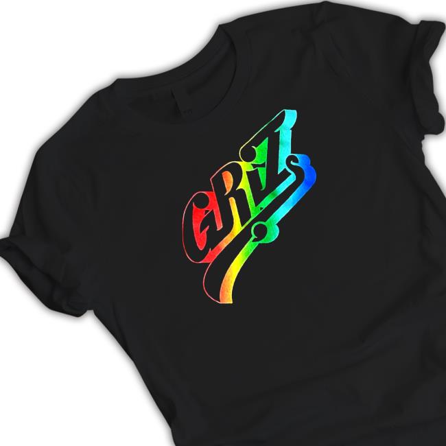 Official GRiZ Essentials Rainbow Swoop Logo Tee Shirt Official GRiZ Essentials Rainbow Swoop Logo Tee Shirt