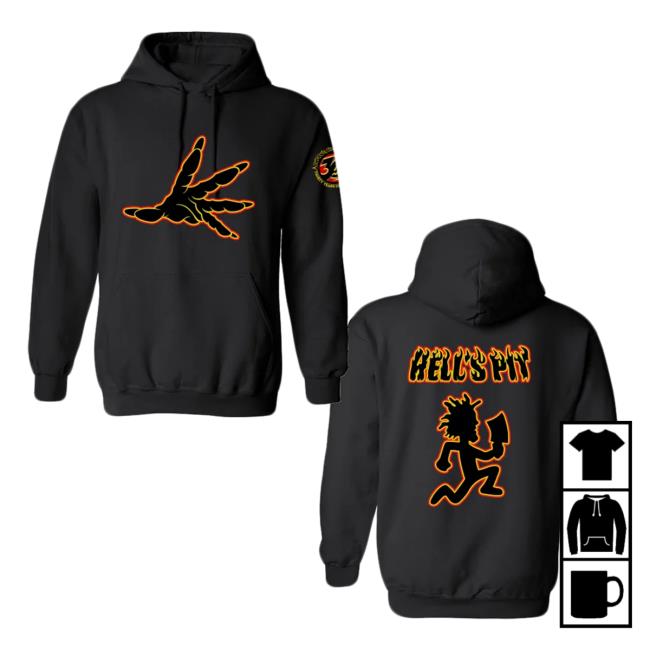 Official Icp Merch Clothing Store Insane Clown Posse Hell's Pit Crow Hand Black Pullover Sweatshirt Official Icp Merch Clothing Store Insane Clown Posse Hell's Pit Crow Hand Black Pullover Sweatshirt